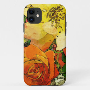 art floral vintage colourful background 2 iPhone 11 case