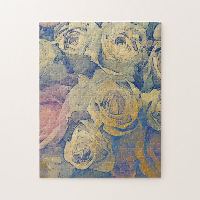 art floral vintage colourful background jigsaw puzzle (Vertical)