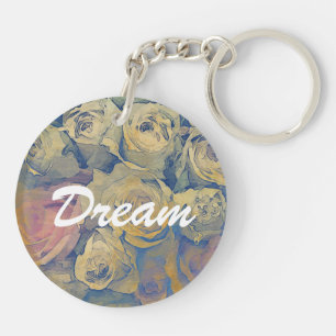 art floral vintage colourful background key ring