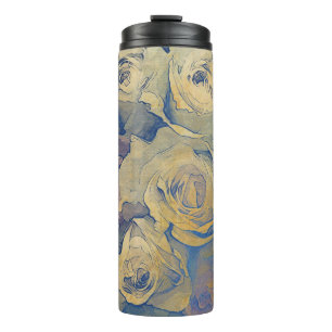 art floral vintage colourful background thermal tumbler