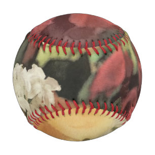 art floral vintage vibrant background with red baseball