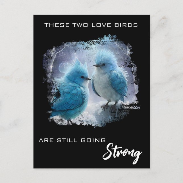 *~* ART Fluffy Anniversary Love Birds AP54  Postcard (Front)