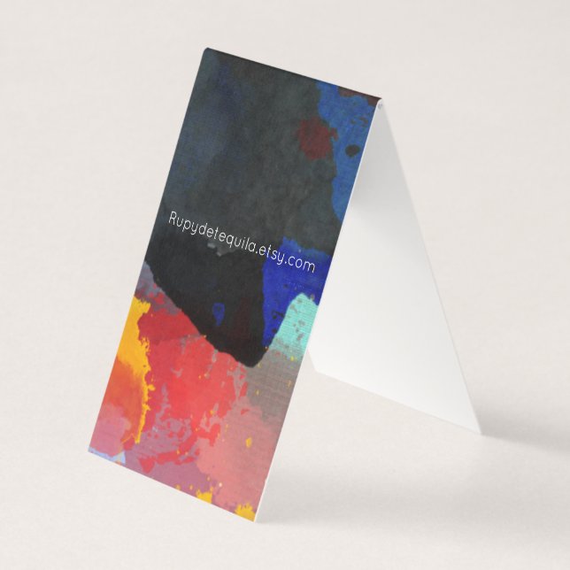 Art Folded Business Cards Abstract Painted (Front)