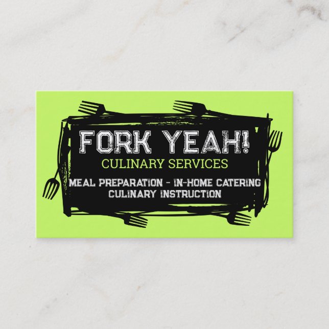art forks dining culinary catering business car... business card (Front)