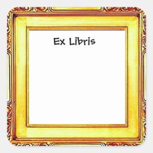 Art Frame, Ex Libris, Book Plate Square Sticker