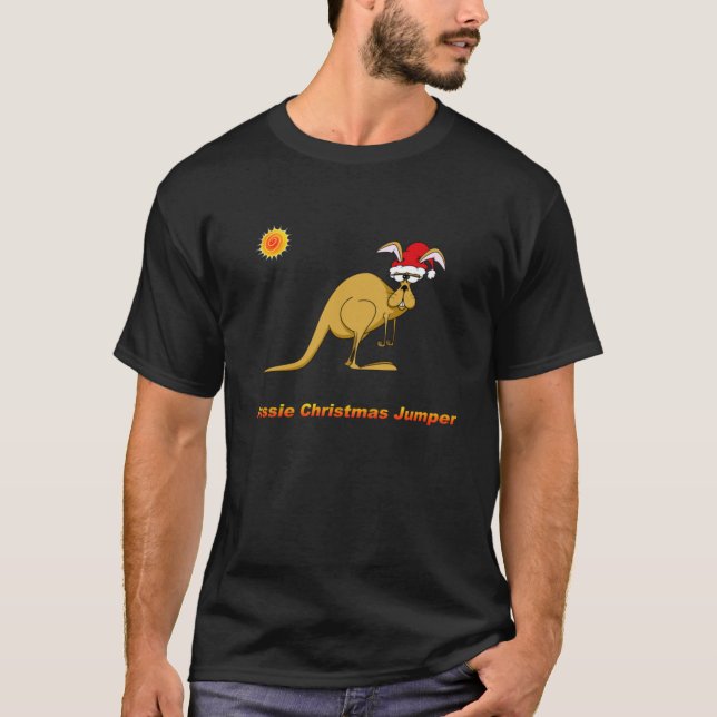 Art Funny Aussie Christmas Jumper T shirt  (Front)