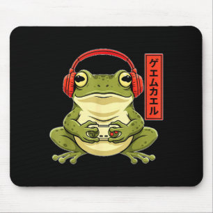 Art Funny Japanese Gamer Frog Vintage Gaming Mouse Mat