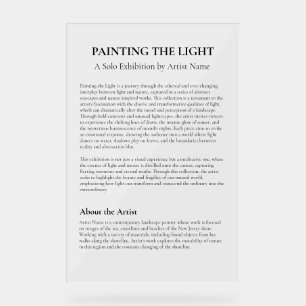 Art Gallery Exhibit Artist Statement Plaque Acrylic Sign