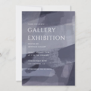 Art Gallery Exhibition Abstract Grey Invitation