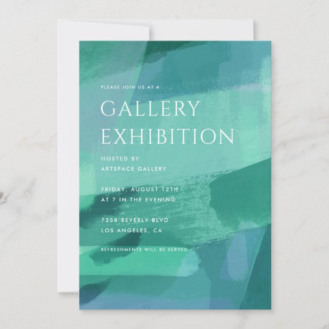 Art Gallery Exhibition Green Invitation (Front)