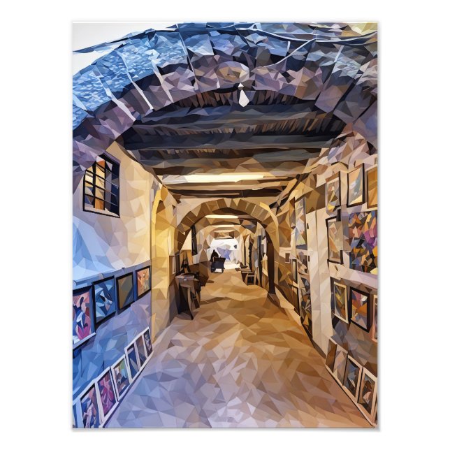Art Gallery Hallway Featuring a Unique Geometry Photo Print (Front)