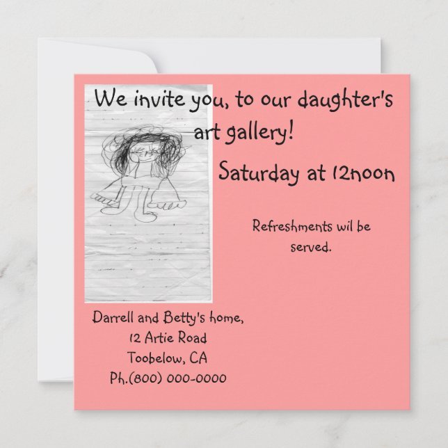 Art gallery Invitation (Front)