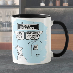 Art Gallery Signs. "Way Out", & "Not So Way Out" Mug