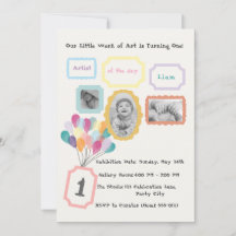 Art Gallery Theme - Pastel 1st Birthday Photo 