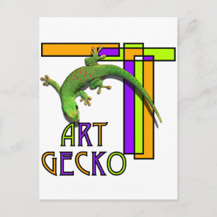 art gecko postcard