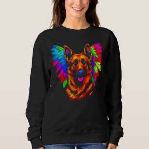 Art German Shepherd Dog Angel Wing Sweatshirt