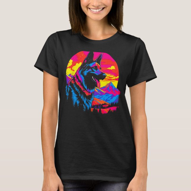 Art German Shepherd Dog Hike T-Shirt (Front)