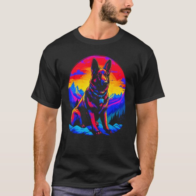 Art German Shepherd Dog T-Shirt (Front)