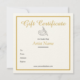 Art Gift Certificate Template in Gold