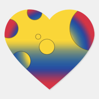 Art Gifts for Colombians: Flag Colours of Colombia Heart Sticker