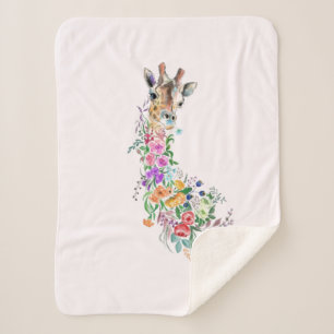 Art Giraffe Sherpa Blanket