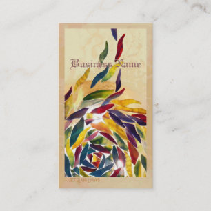 Art Glass Leaves Classic Elegant Business Card