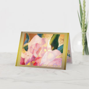 Art Glass Peony Excellent Card