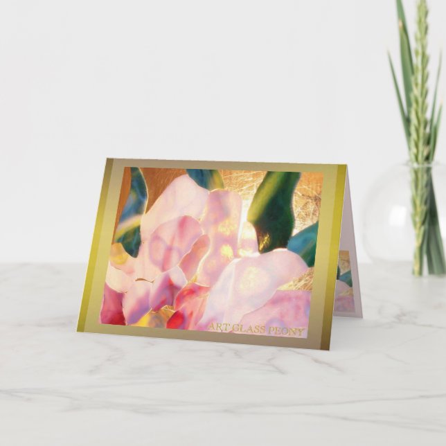 Art Glass Peony Excellent Card (Front)