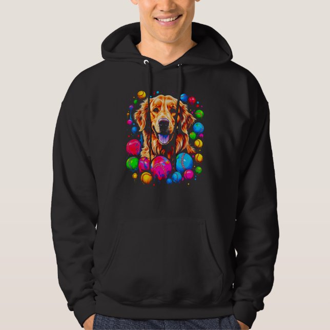 Art Golden Retriever Dog Baseball Hoodie (Front)