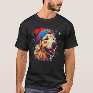 Art Golden Retriever Dog Xmas T-Shirt
