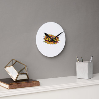 Art graffiti hand drawing round clock