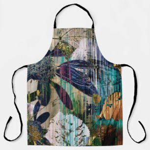 art graphic and watercolor autumn colourful backgr apron