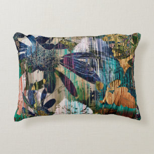 art graphic and watercolor autumn colourful backgr decorative cushion