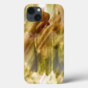 art green, brown hand paint background seamless iPhone 13 case