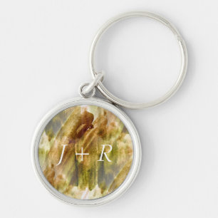art green, brown hand paint background seamless key ring