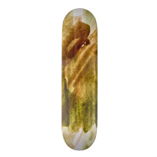 art green, brown hand paint background seamless skateboard