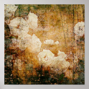 art grunge floral vintage background texture poster