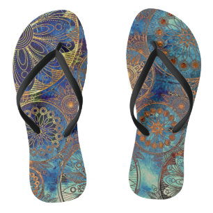 Art grunge pattern flip flops