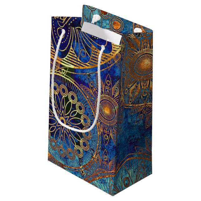 Art grunge pattern small gift bag (Back Angled)