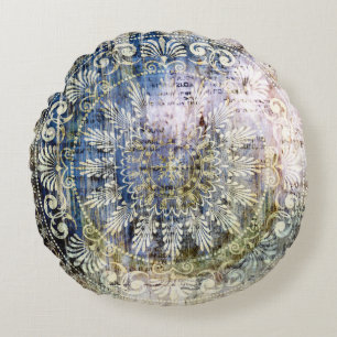 art grunge vintage textured background with tradit round cushion
