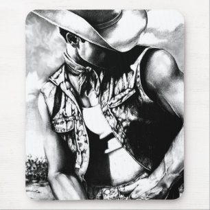 Art hand--drawn masculine western cowboy cool mouse mat