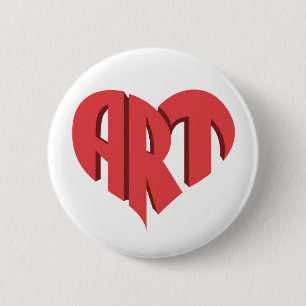 Art Heart 6 Cm Round Badge