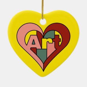 Art Heart Ceramic Ornament