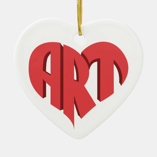 Art Heart Ceramic Tree Decoration (Front)