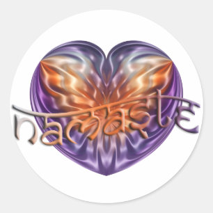 ART Heart NAMASTE Classic Round Sticker