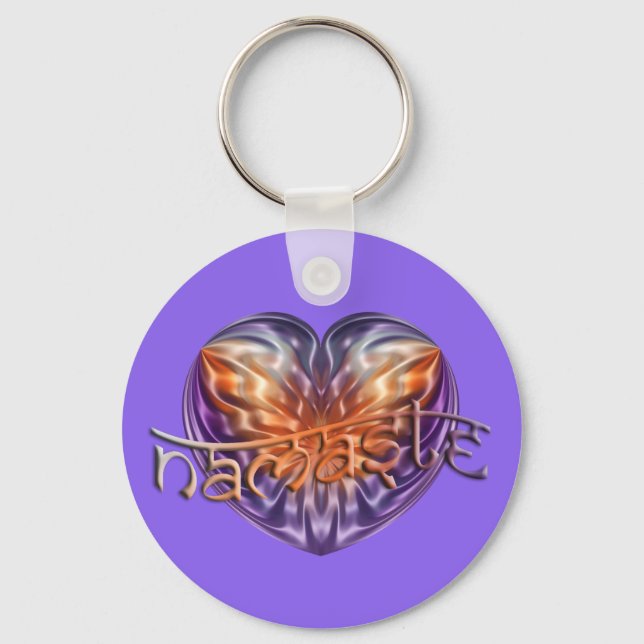 ART Heart NAMASTE | lila Key Ring (Front)
