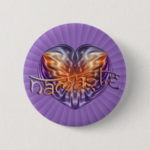 ART Heart NAMASTE lila radial 6 Cm Round Badge