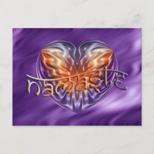 ART Heart NAMASTE lila waves Postcard