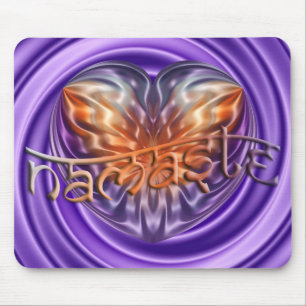 ART Heart NAMASTE   violet swirl Mouse Mat