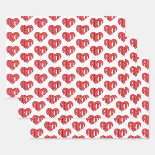 Art Heart Wrapping Paper Sheet